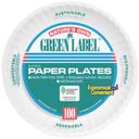 AJM Packaging Green Label White Round Paper Plate, 6 inch -- 1000 per case
