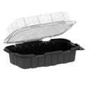 Anchor Packaging Crisp Food Technologies Polypropylene Black and Clear Vented Hinged Container, 9 x 6 inch -- 110 per case