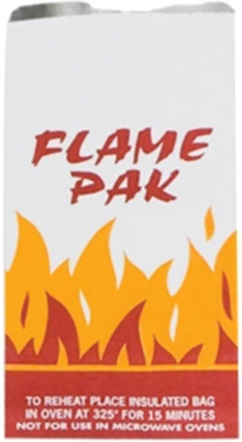 Bagcraft Corporation White Red/Yellow Flame Qt Paper Foil Laminated Insulator Bag, 5.25 x 3.5 x 12 inch -- 1000 per case