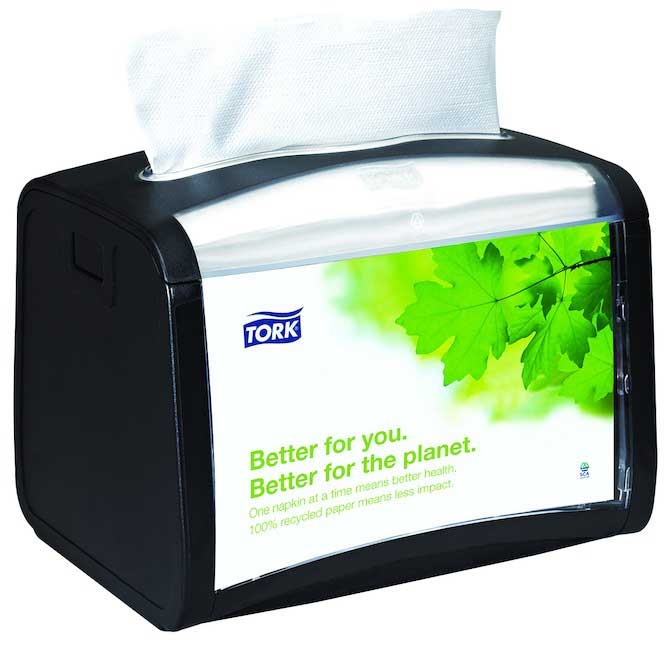 Essity Tork Xpressnap Plastic Black Tabletop Napkin Dispenser -- 4 per case