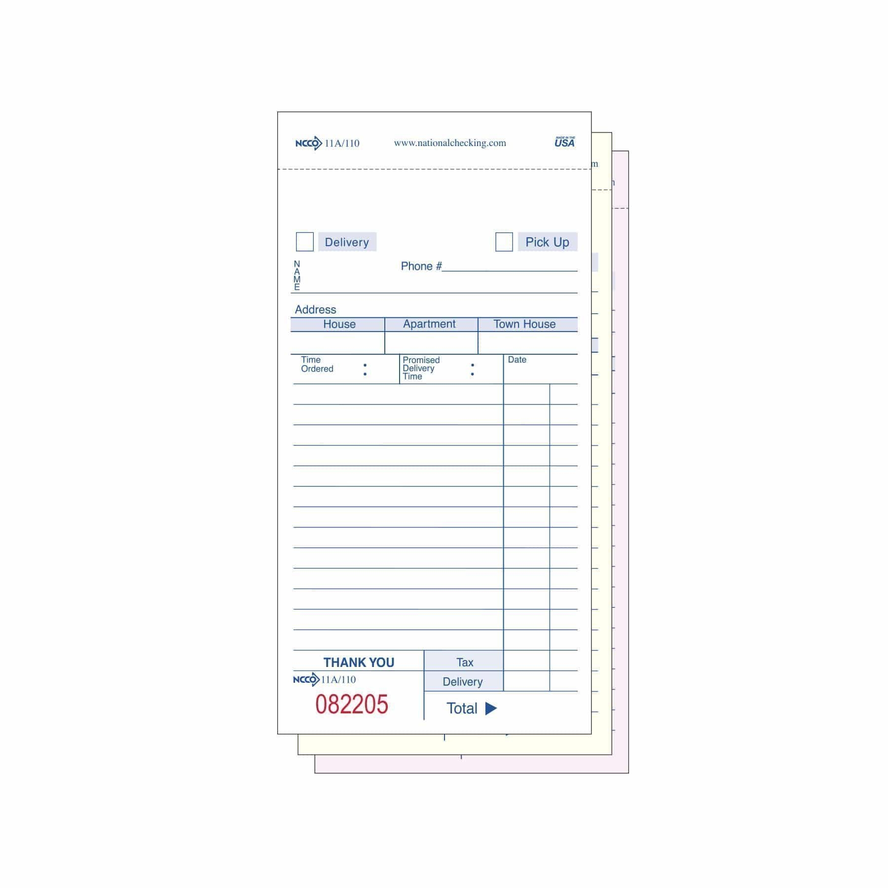 Ncco Three Part Carbonless Delivery Form, 3.5 x 6.75 inch -- 2500 per case.