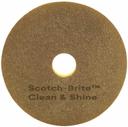 3M Scotch-Brite Polyester Brown Clean and Shine Pad, 14 inch -- 5 per case