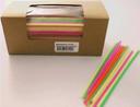 Cell O Core Bar Pak Assorted Unwrapped Neon Collins Straw, 8 inch -- 5000 per case