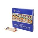 KingSeal Assorted Colors Bamboo Club Frill Toothpick, 3.75 inch -- 10000 per case