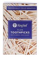 KingSeal Cello Wrapped Plain Round Birch Wood Toothpick, 2.5 inch -- 12000 per case