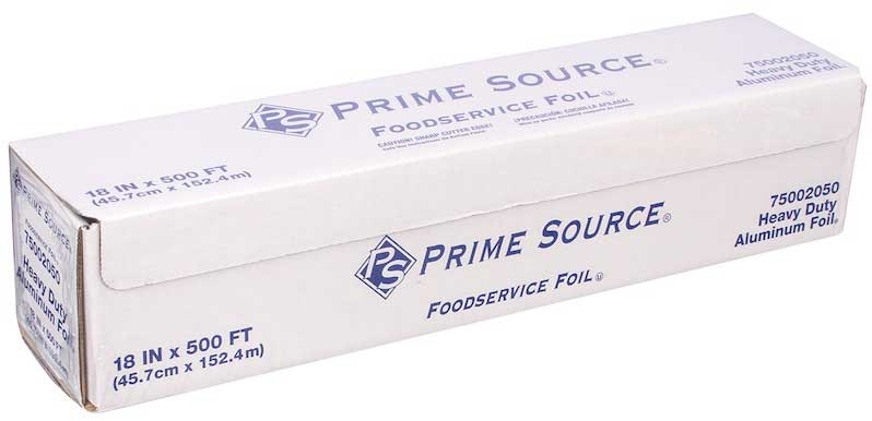 Durable Packaging Prime Source Silver Color High Density Foodservice Aluminum Foil Cutterbox, 18 inch x 500 Feet -- 1 roll