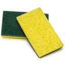 Prime Source Cellulose Green/Yellow Rectangular Medium Scrub Sponge, 6 x 3 3/8 x 3/4 inch -- 40 per case