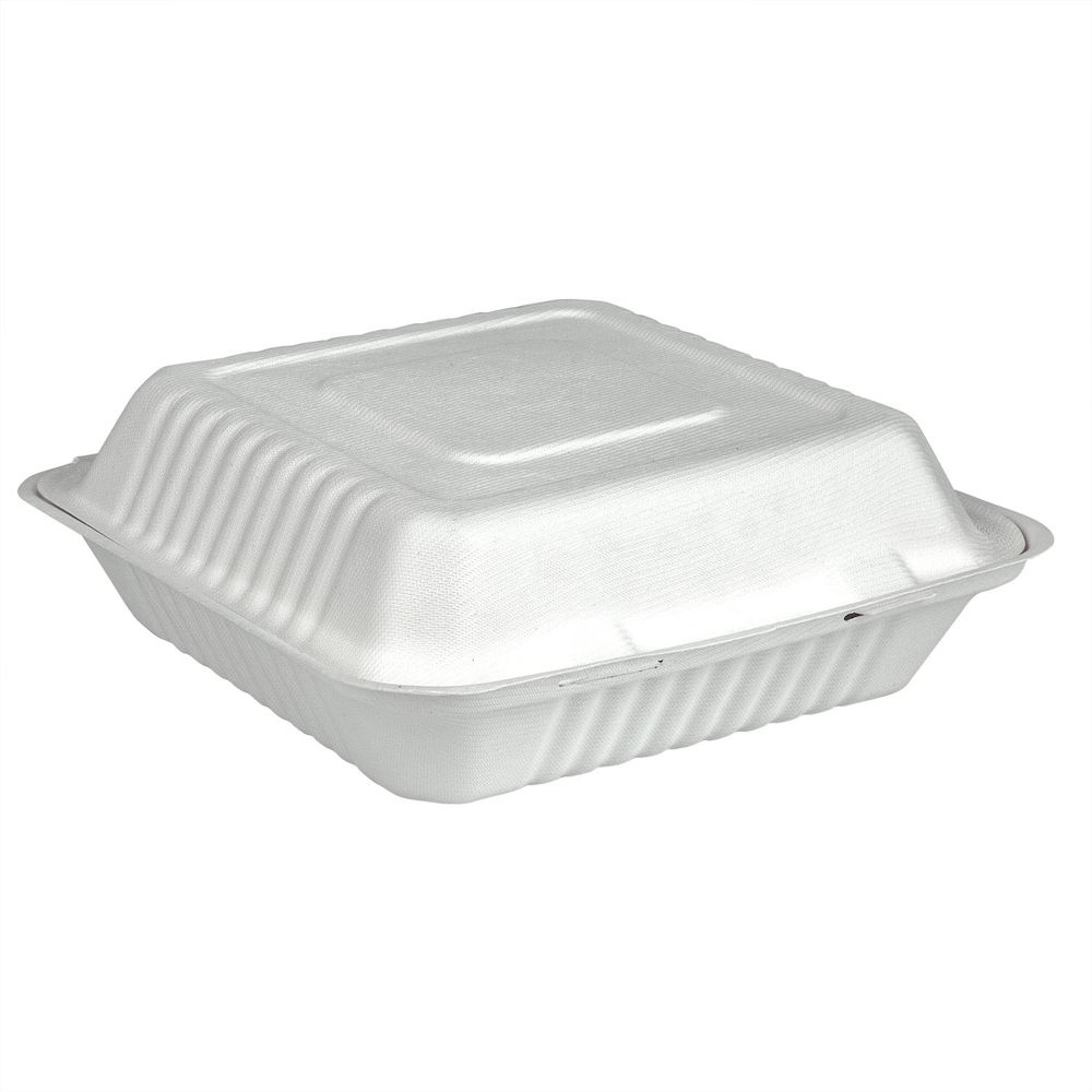 Premier Essential White Paper Molded Fiber Clamshell, 9 inch -- 200 per case