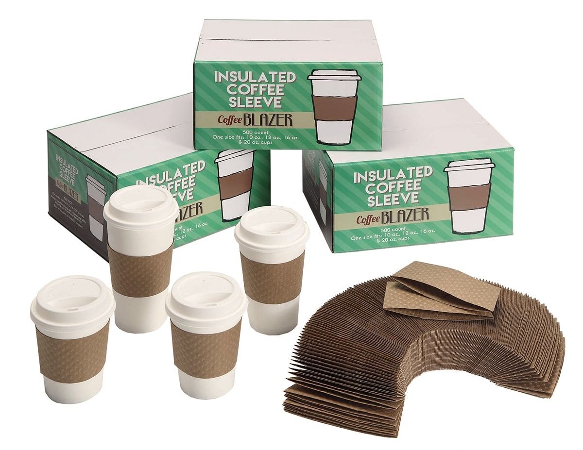 W Packaging Kraft Kraft Coffee Sleeve, 12 to 20 Ounce -- 500 per case.