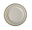 Fineline Settings Silver Splendor Plastic Bone with Silver Rim Plate, 6 inch -- 150 per case