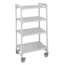 Cambro Camshelving Premium Speckled Gray 4 Vented Shelf Mobile Starter Unit, 18 x 48 x 75 inch