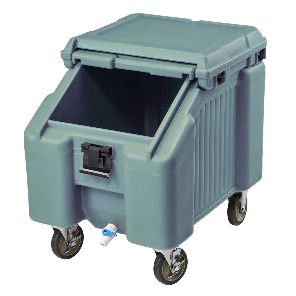 Cambro Standard Height Slate Blue Slidinglid Ice Caddy with Swivel Caster, 100 Pound Capacity
