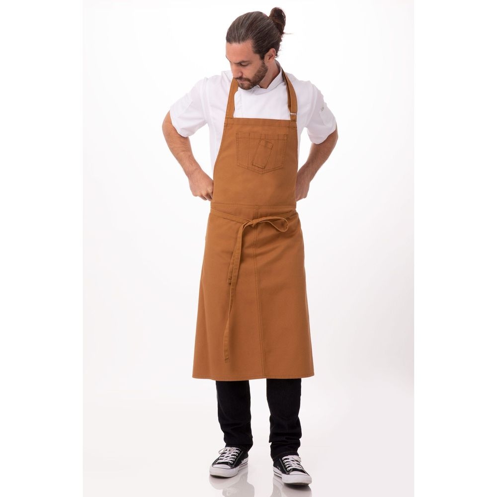 Chef Works Nut Meg Rockford Chefs Bib Apron, 40 inch Long x 39 inch Wide