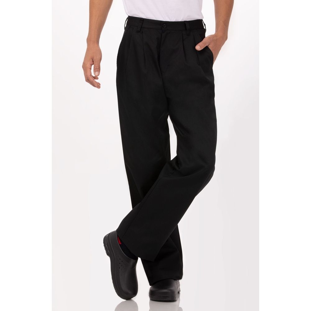 Chef Works Black Classic Fit Basic Chef Pant for Men, 30 inch