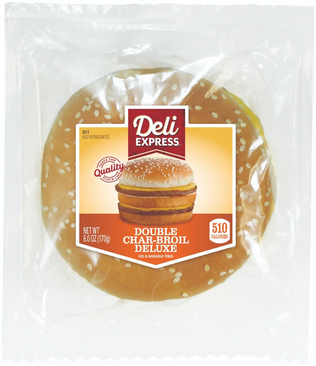 Deli Express Double Charbroil Deluxe Sandwich, 6 Ounce -- 8 per case.