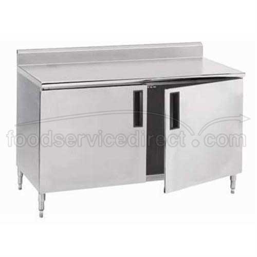 Stainless Steel 5 inch Splash Enclosed Base Work Table With Hinge Door, 36X36 inch.