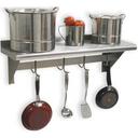 Stainless Steel Pot Rack With Shelf, 18 x 60 inch.