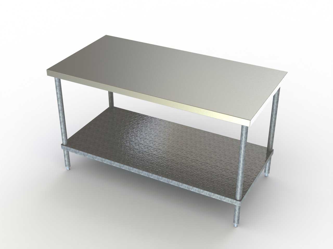 Aero Budget 16 Gauge 430 Stainless NSF Work Table with Galvanized Undershelf, 24 x 24 x 35 inch.