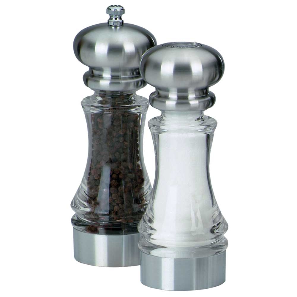 Chef Specialties Lehigh Acrylic Pepper Mill and Salt Shaker Set, 7 inch.