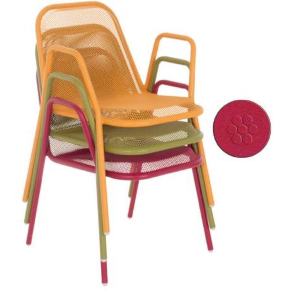 Emu Golf Antique Red Outdoor Indoor Stacking Armchair, 31.5 x 22.5 x 23 inch -- 4 per case.