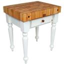 John Boos Maple Cream Finish Alabaster Base Cucina Rustica Table, 48 x 24 x 4 inch.