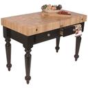 John Boos Maple Cream Finish Black Base Cucina Rustica Table, 48 x 24 x 4 inch.