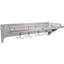 John Boos 18/8 Stainless Cucina Mensola Grande Galley Rail Shelf with Pot Rack Bar, 24 x 12 inch.