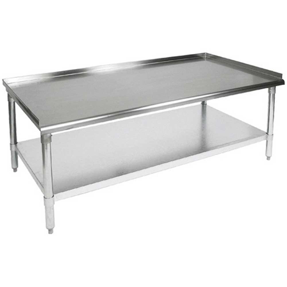 John Boos 16 Gauge Stainless Steel Equipment Stand with Lower Shelf and 1 1/2 inch Turn Up Rear Riser, 36 x 24 x 24 inch.
