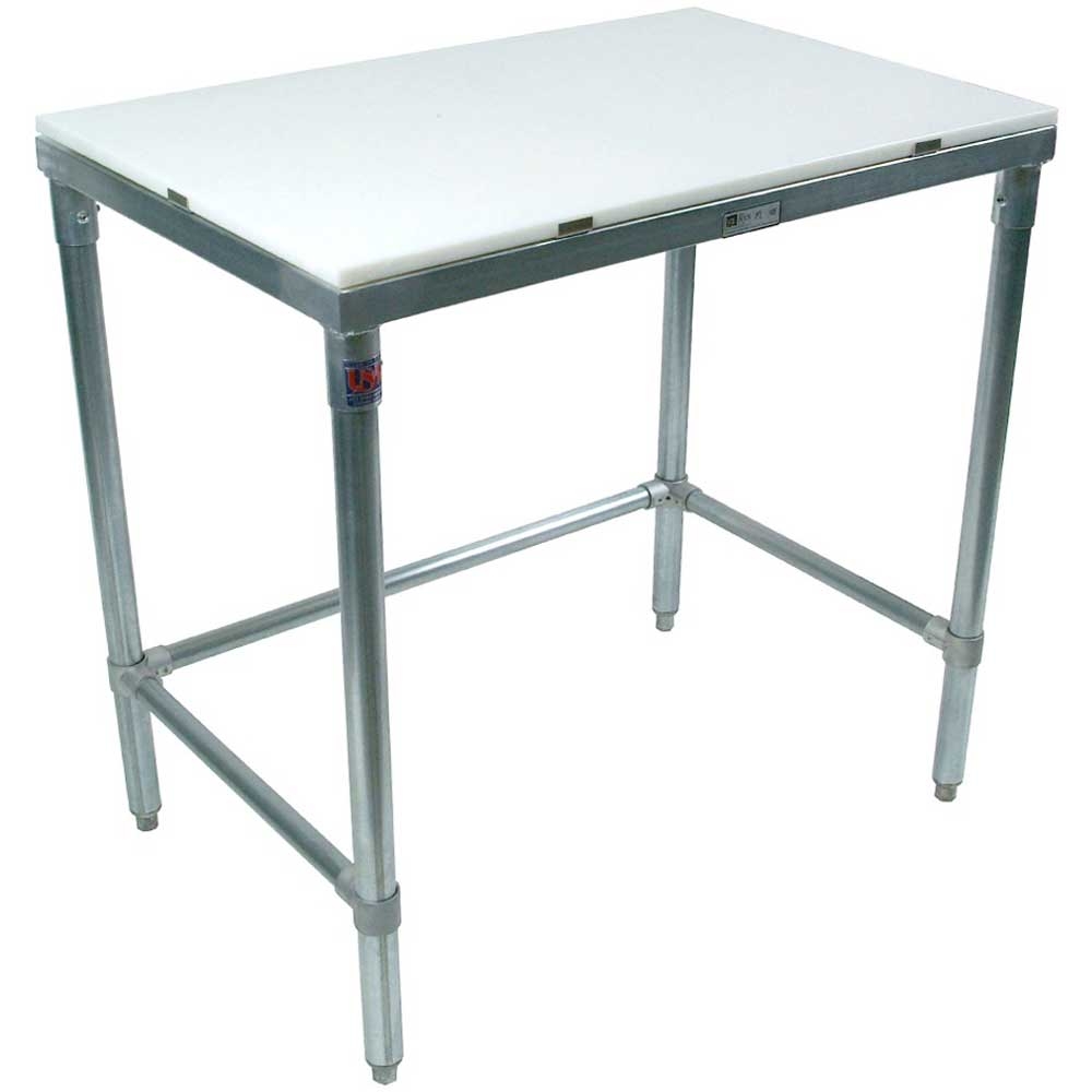 John Boos M Economy KD Galvanized Base Cutting Table, 108 x 24 x 0.75 inch.