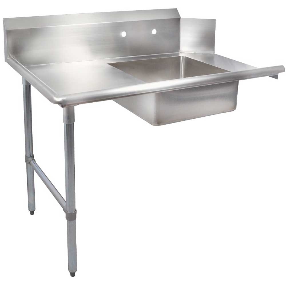 John Boos 16 Gauge Stainless Steel Soiled Dishtable with Left Leg, 108 inch.