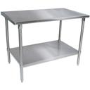 John Boos 14 Gauge Stainless Steel Base Flat Top Work Table with Adjustable Shelf, 108 x 24 inch.