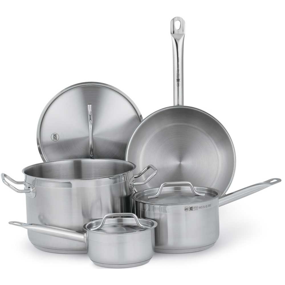 Vollrath Optio Deluxe Stainless Steel 7 Piece Cookware Set.