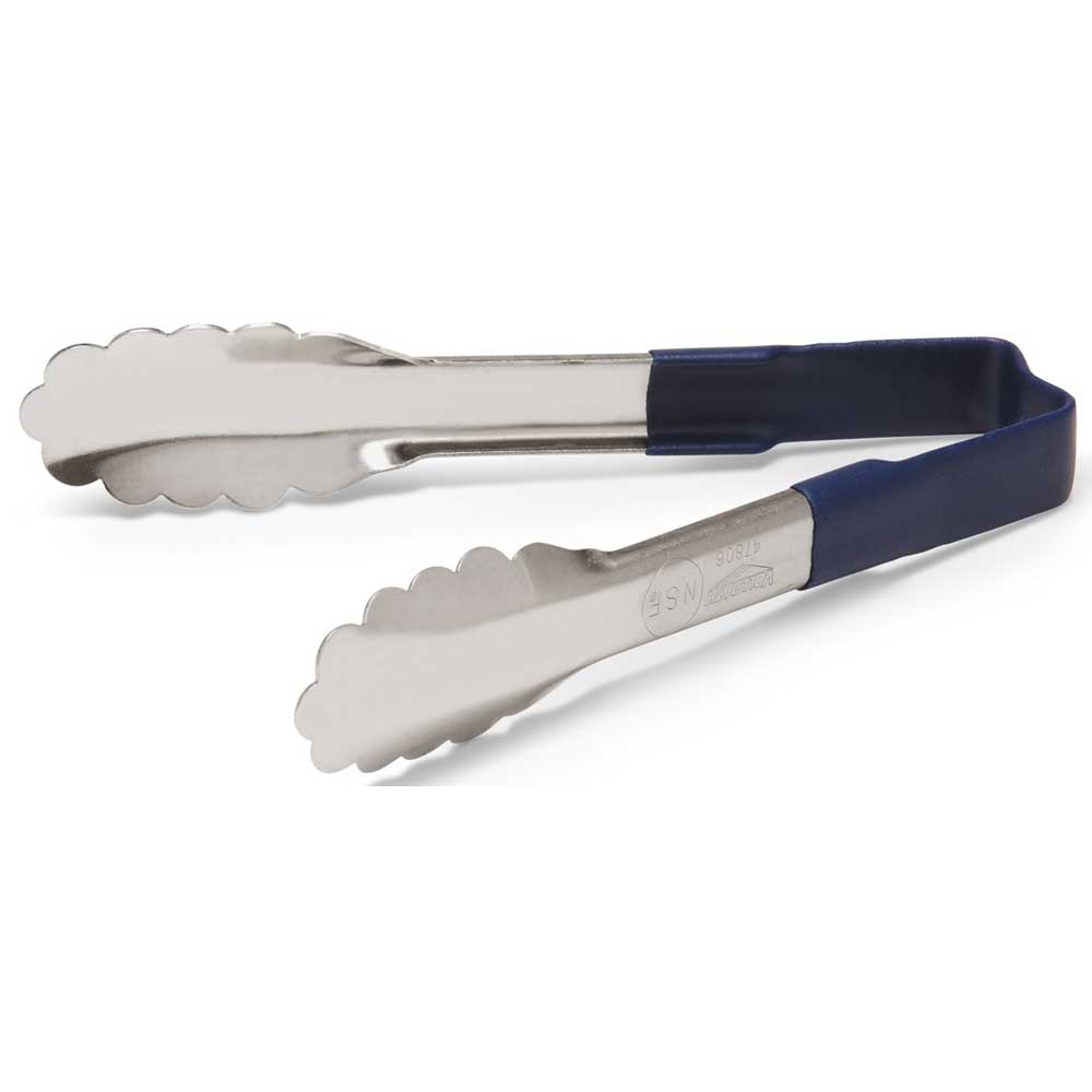Vollrath One Piece Color Coded Kool Touch Blue Utility Tong, 6 inch -- 12 per case.