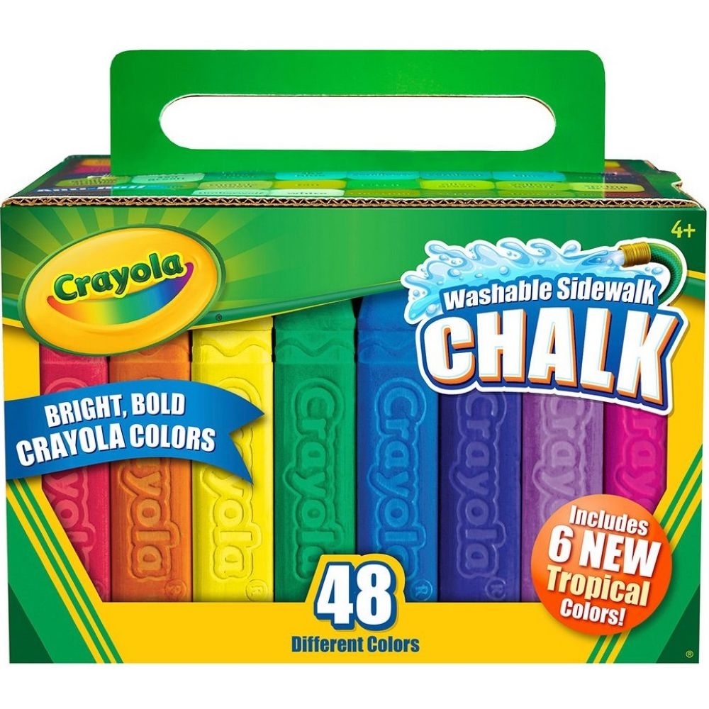Crayola Washable Anti Roll Sidewalk Chalk - 48 per pack -- 4 packs per case.