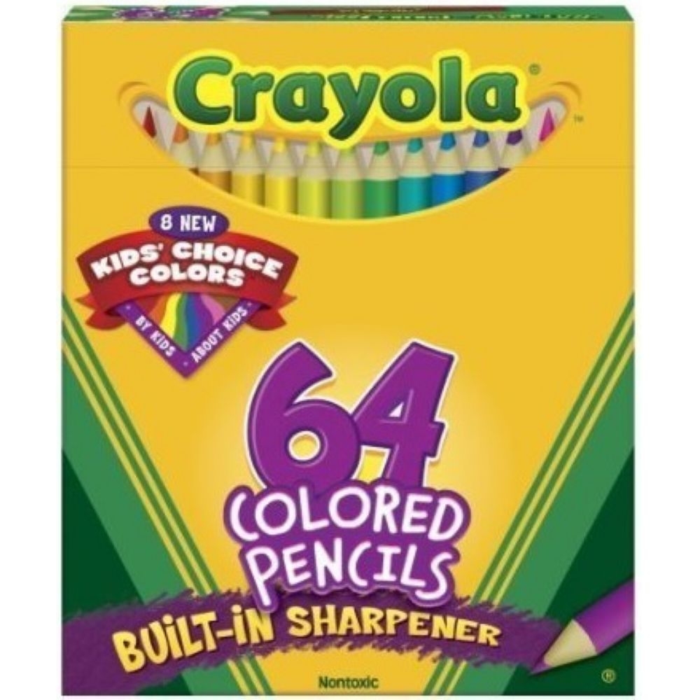 Crayola Colored Pencils - 64 per pack -- 12 packs per case.