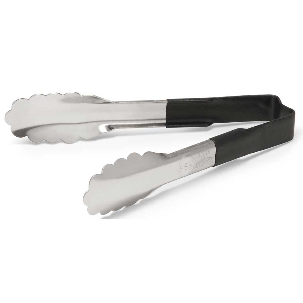 Vollrath One Piece Color Coded Kool Touch Black Utility Tong, 6 inch -- 12 per case.