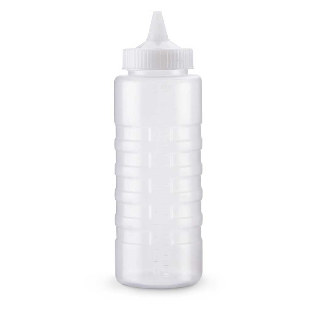 Vollrath Traex Clear Close Cap Squeeze Dispenser, 32 Ounce -- 12 per case.