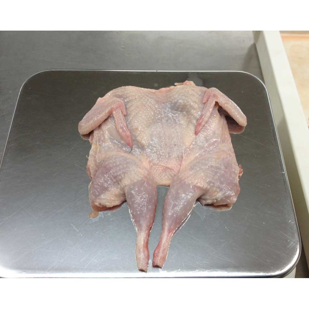 Foster Farms Cut Down Back Semi Boneless Quail, 3.8 Ounce -- 6 per case.