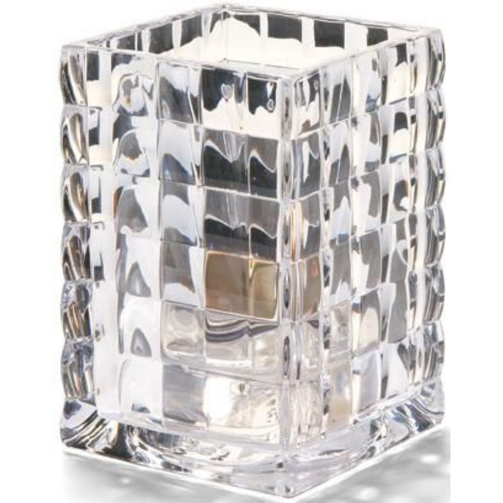 Hollowick Optic Block Clear Glass Lamp, 3 3/4 x 2 5/8 x 2 5/8 inch.