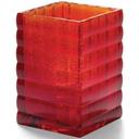 Hollowick Optic Block Ruby Jewel Glass Lamp, 3 3/4 x 2 5/8 x 2 5/8 inch.