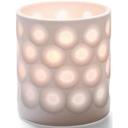 Hollowick Boutique White Dots Porcelain Votive Lamp, 3 1/8 x 2 7/8 x 2 7/8 inch.