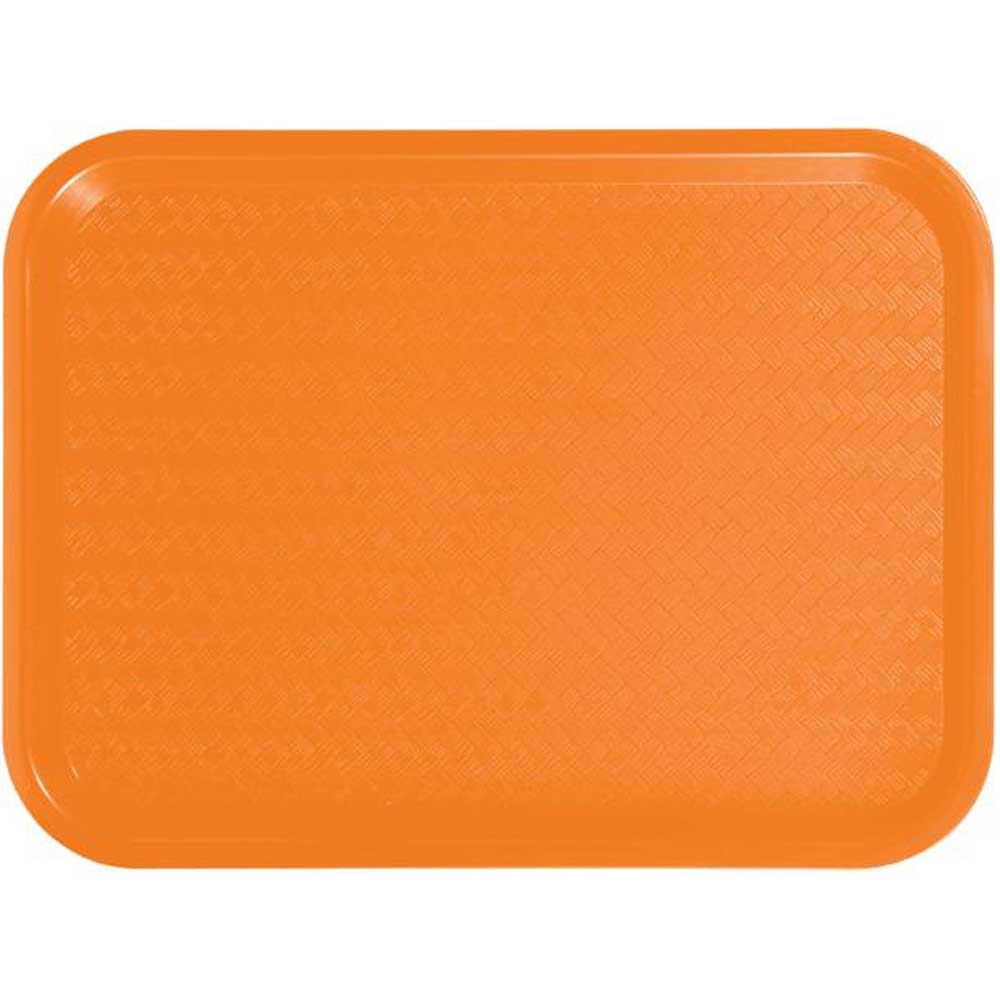 Winco Plastic Orange Fast Food Tray, 12 x 16 inch -- 12 per case.