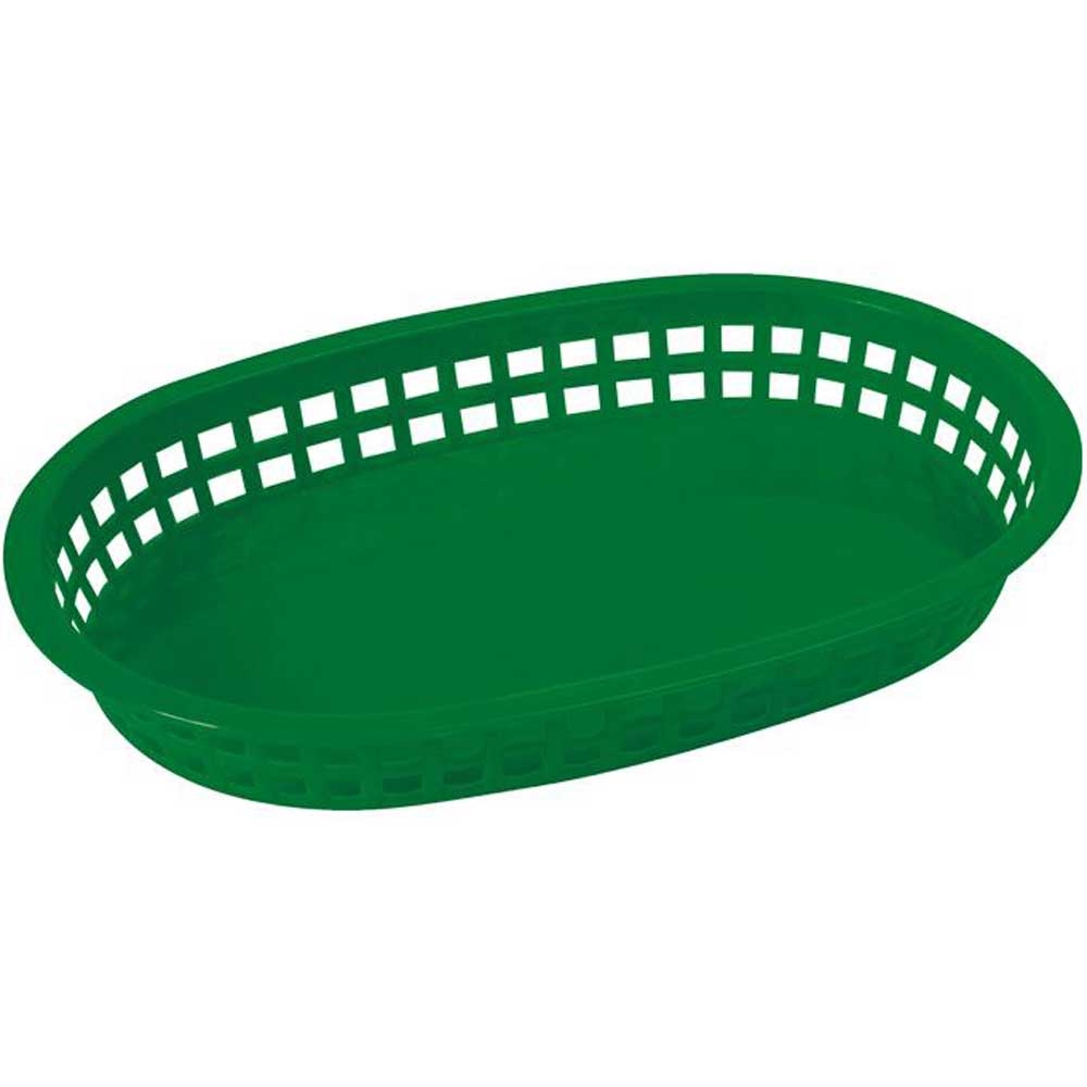 Winco Green Oval Platter Basket, 10 3/4 x 7 1/4 x 1 1/2 inch -- 3 per case.