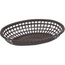 Winco Black Oval Fast Food Basket, 10 1/4 x 6 3/4 x 2 inch -- 3 per case.