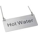 Winco Stainless Steel Hot Water Chain Sign, 3 1/2 x 1 3/4 inch -- 12 per case.