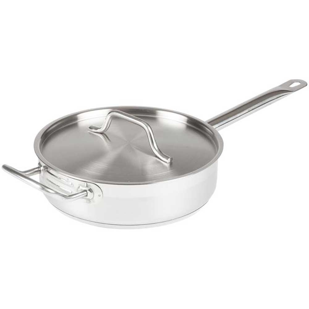 Winco Stainless Steel Saute Pan with Cover, 3 Quart -- 4 per case.