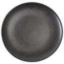 Yanco Diamond Black Speckled Porcelain Round Coupe Plate, 7 x 3/4 inch -- 36 per case.