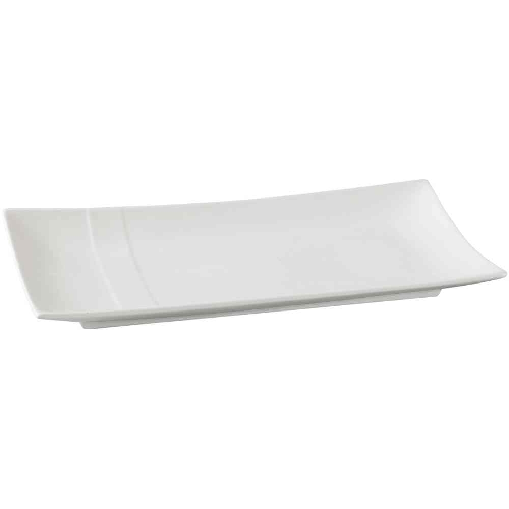 Yanco SH-215 Shanghai Rectangular Plate, 15.5 x 7.5 inch, Bone China, Bone White -- 12 per case.