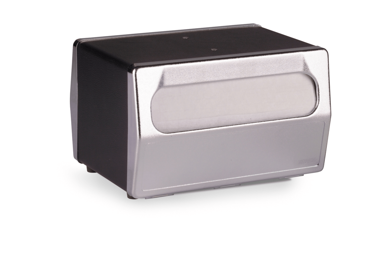 Traex Black Chrome Plated Plastic Face Two Sided Tabletop Napkin Dispenser, 5 x 8 x 6 inch.