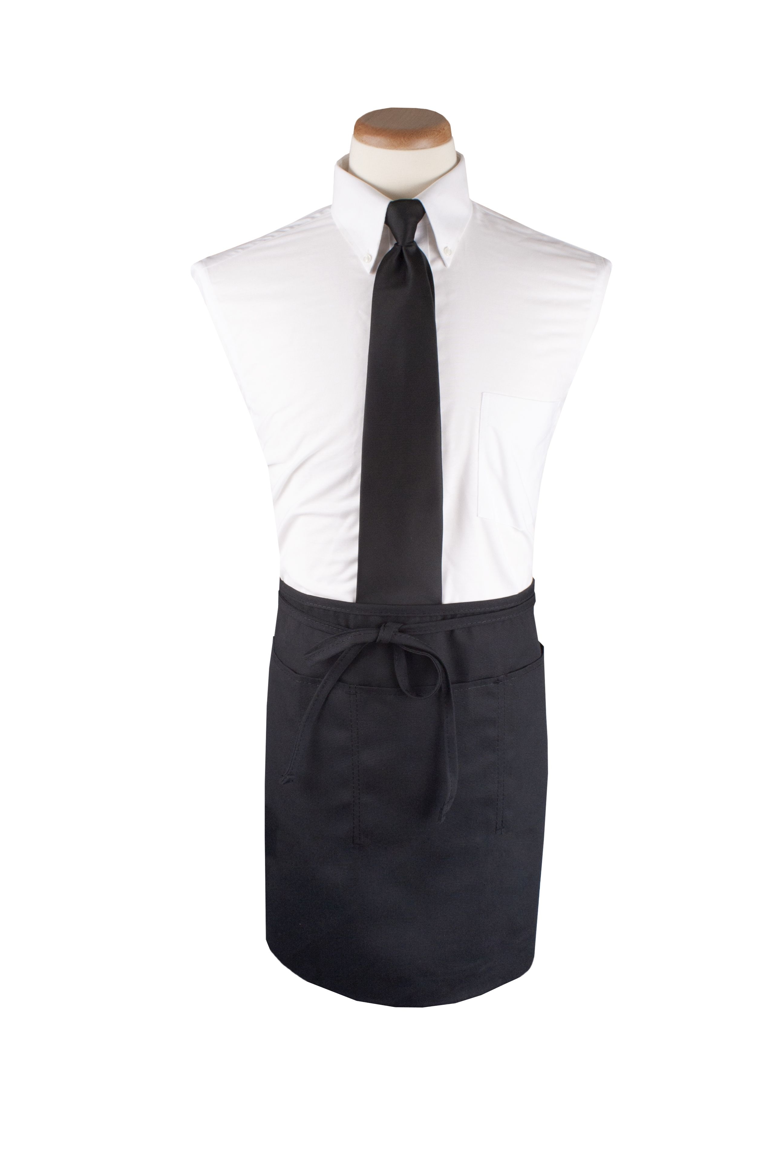 DuraServ Black Extra Long Waist Apron, 26 inch Wide x 18.5 inch Long.